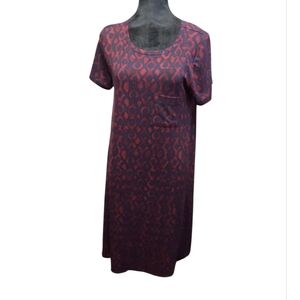 LuLaRoe Red and Black Geometric Dress Hi/low Swing Dress Small